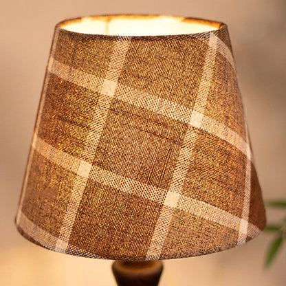 Traditional Vintage Frustum Cone Fabric Solid Wood 1-Light Table Lamp For Bedroom