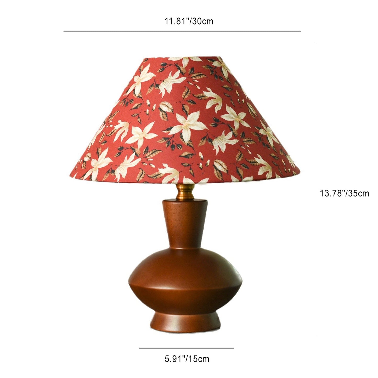 Modern Mid-Century Frustum Cone Fabric Solid Wood 1-Light Table Lamp For Bedroom
