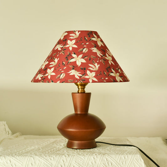 Modern Mid-Century Frustum Cone Fabric Solid Wood 1-Light Table Lamp For Bedroom