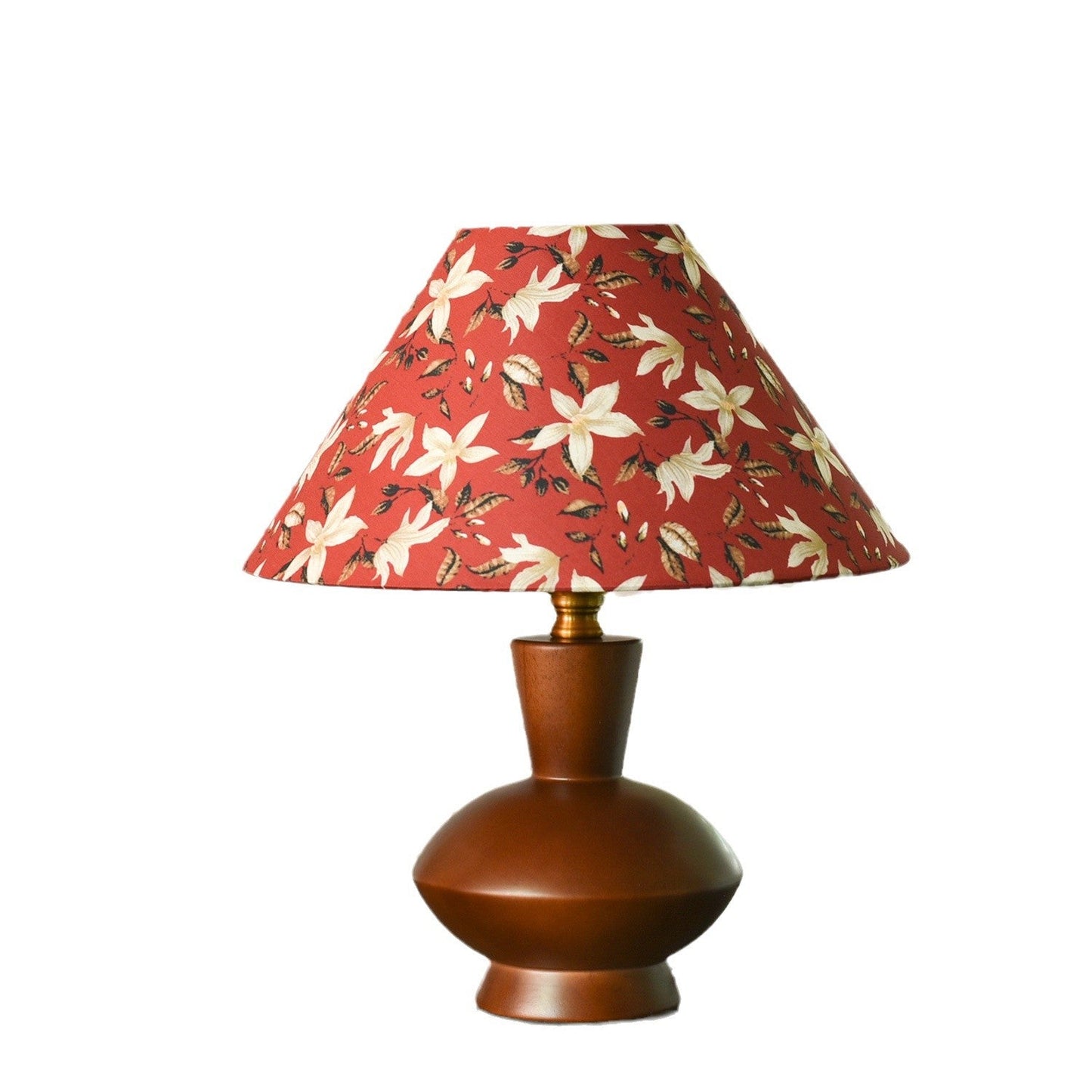 Modern Mid-Century Frustum Cone Fabric Solid Wood 1-Light Table Lamp For Bedroom