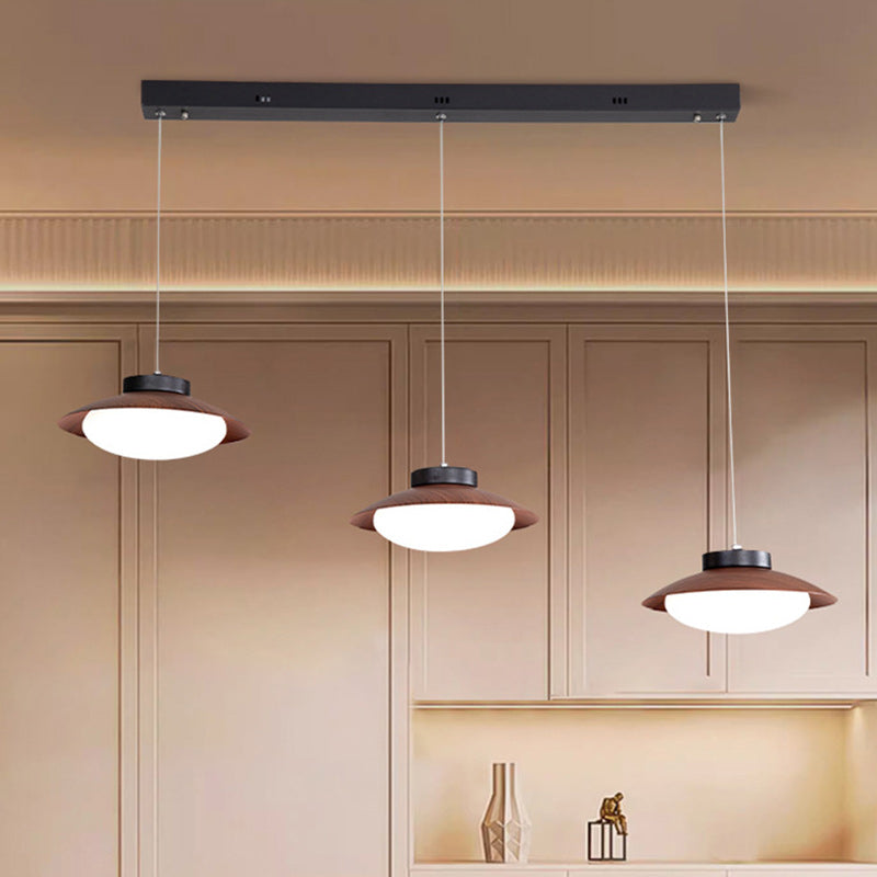 Modern Minimalist Dome Iron PE LED Island Light Chandelier For Dining Room
