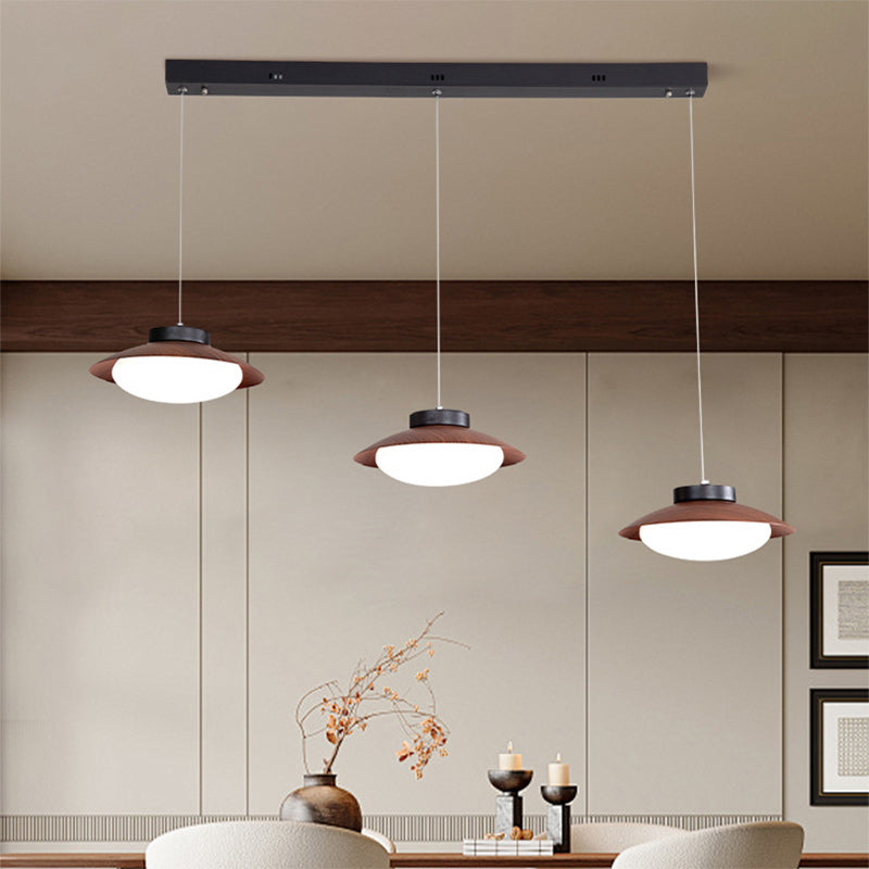 Modern Minimalist Dome Iron PE LED Island Light Chandelier For Dining Room