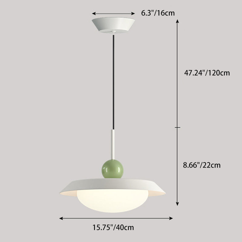 Modern Minimalist Round Iron Acrylic LED Pendant Light For Living Room