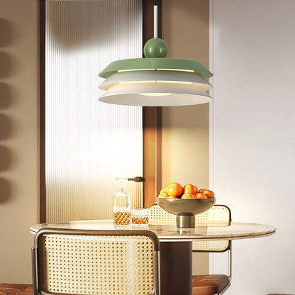 Modern Minimalist Round Iron Acrylic LED Pendant Light For Living Room