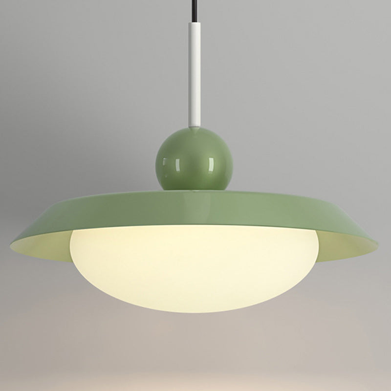 Modern Minimalist Round Iron Acrylic LED Pendant Light For Living Room