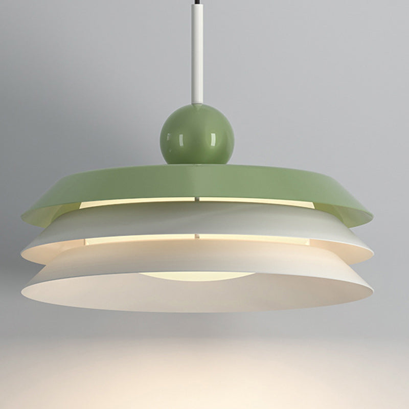 Modern Minimalist Round Iron Acrylic LED Pendant Light For Living Room
