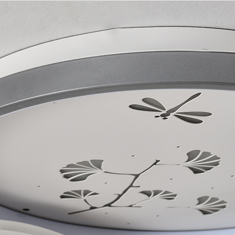 Modern Luxury Moon Circular Iron Acrylic LED Flush Mount Ceiling Light For Bedroom