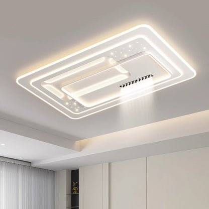 Contemporary Luxury Rectangular Iron Acrylic LED Flush Mount Ceiling Light For Living Room