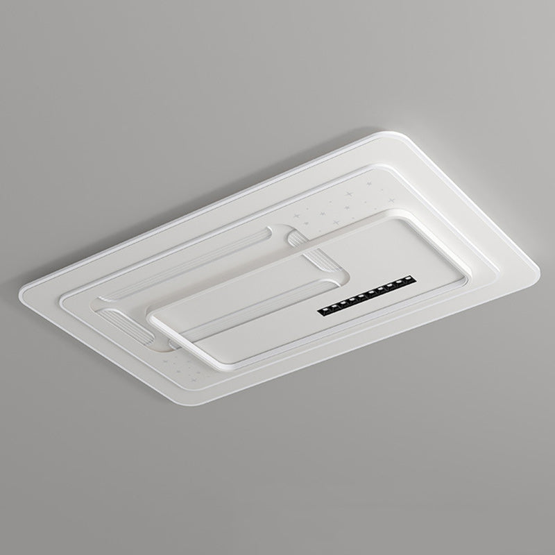 Contemporary Luxury Rectangular Iron Acrylic LED Flush Mount Ceiling Light For Living Room