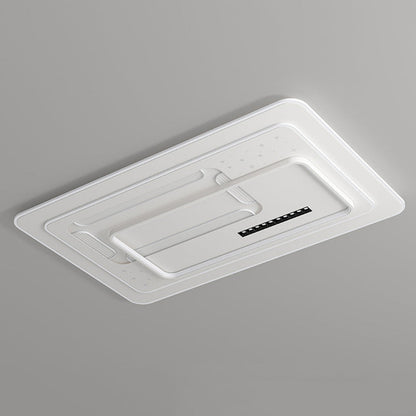 Contemporary Luxury Rectangular Iron Acrylic LED Flush Mount Ceiling Light For Living Room