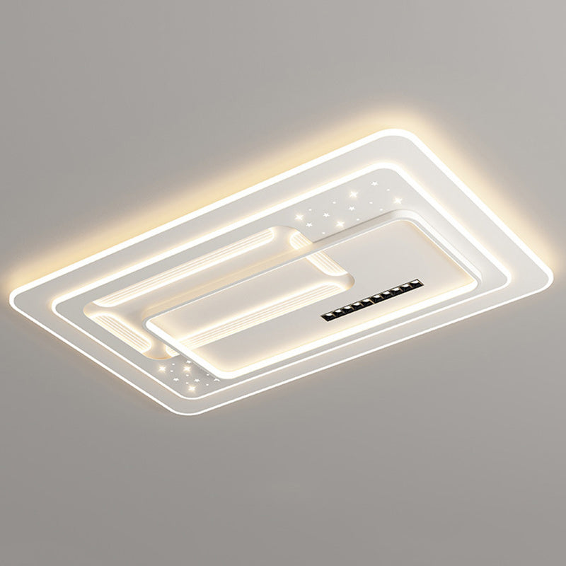 Contemporary Luxury Rectangular Iron Acrylic LED Flush Mount Ceiling Light For Living Room