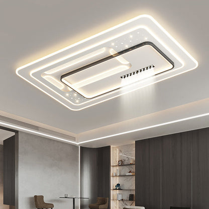 Contemporary Luxury Rectangular Iron Acrylic LED Flush Mount Ceiling Light For Living Room