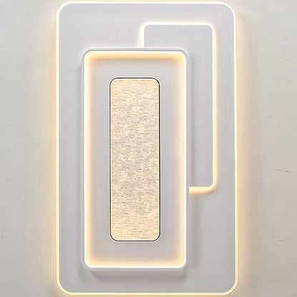 Modern Luxury Rectangular Iron Acrylic LED Flush Mount Ceiling Light For Bedroom