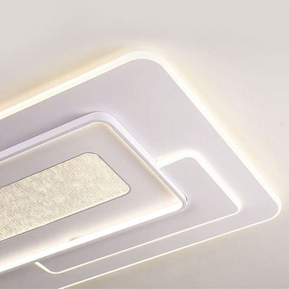 Modern Luxury Rectangular Iron Acrylic LED Flush Mount Ceiling Light For Bedroom
