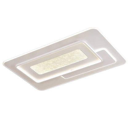 Modern Luxury Rectangular Iron Acrylic LED Flush Mount Ceiling Light For Bedroom