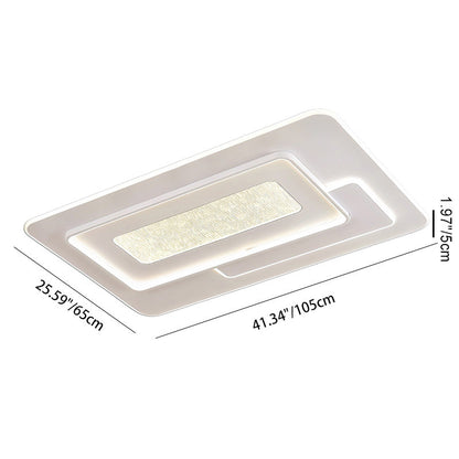 Modern Luxury Rectangular Iron Acrylic LED Flush Mount Ceiling Light For Bedroom