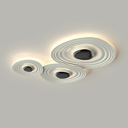 Contemporary Scandinavian Oval Metal PC LED Flush Mount Ceiling Light For Living Room
