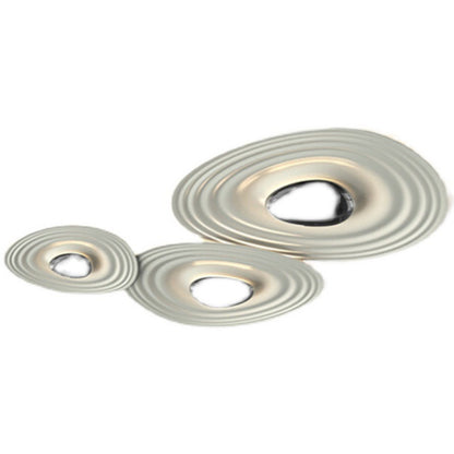 Contemporary Scandinavian Oval Metal PC LED Flush Mount Ceiling Light For Living Room