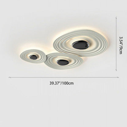 Contemporary Scandinavian Oval Metal PC LED Flush Mount Ceiling Light For Living Room