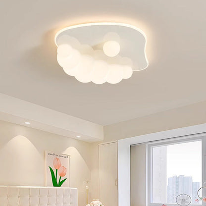 Contemporary Creative Clouds Iron PE LED Flush Mount Ceiling Light For Bedroom