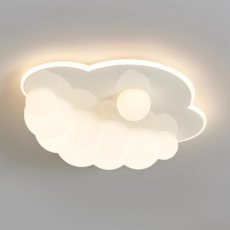 Contemporary Creative Clouds Iron PE LED Flush Mount Ceiling Light For Bedroom