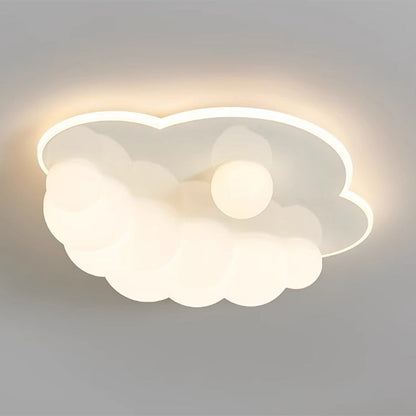 Contemporary Creative Clouds Iron PE LED Flush Mount Ceiling Light For Bedroom