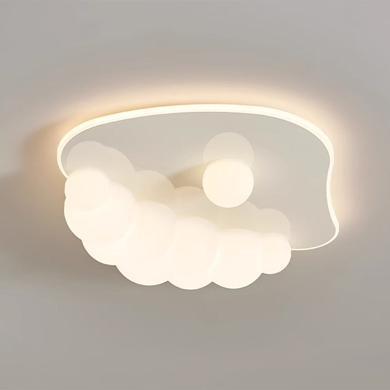 Contemporary Creative Clouds Iron PE LED Flush Mount Ceiling Light For Bedroom
