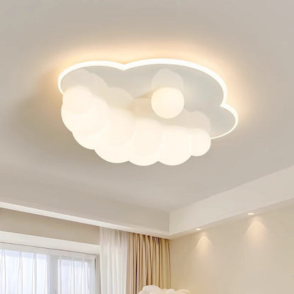 Contemporary Creative Clouds Iron PE LED Flush Mount Ceiling Light For Bedroom