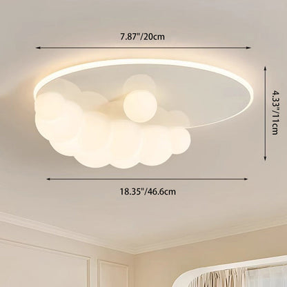 Contemporary Creative Clouds Iron PE LED Flush Mount Ceiling Light For Bedroom