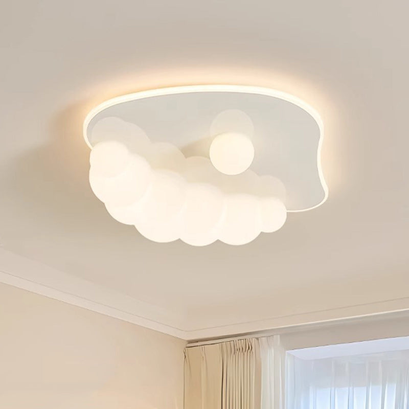 Contemporary Creative Clouds Iron PE LED Flush Mount Ceiling Light For Bedroom