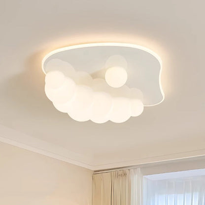 Contemporary Creative Clouds Iron PE LED Flush Mount Ceiling Light For Bedroom