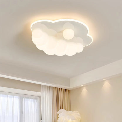 Contemporary Creative Clouds Iron PE LED Flush Mount Ceiling Light For Bedroom