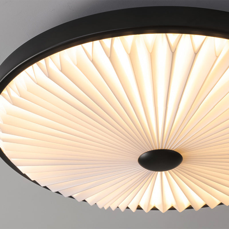 Traditional Luxury Round Iron PVC LED Flush Mount Ceiling Light For Bedroom