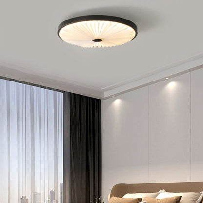 Traditional Luxury Round Iron PVC LED Flush Mount Ceiling Light For Bedroom