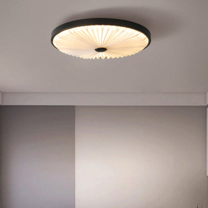 Traditional Luxury Round Iron PVC LED Flush Mount Ceiling Light For Bedroom