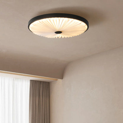 Traditional Luxury Round Iron PVC LED Flush Mount Ceiling Light For Bedroom