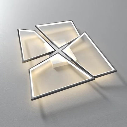 Modern Eclectic Square Aluminum Silicone LED Semi-Flush Mount Ceiling Light For Bedroom