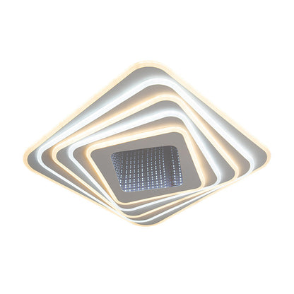 Contemporary Luxury Rhombus Iron Acrylic LED Flush Mount Ceiling Light For Bedroom