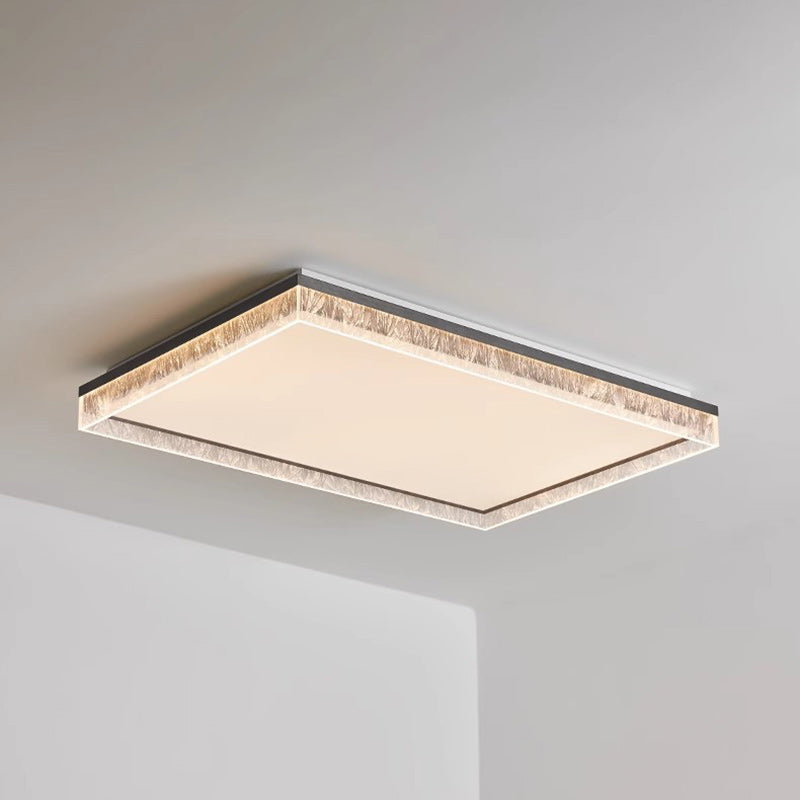 Contemporary Luxury Rectangular Iron Aluminum Acrylic LED Flush Mount Ceiling Light For Living Room