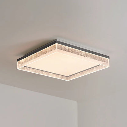 Contemporary Luxury Rectangular Iron Aluminum Acrylic LED Flush Mount Ceiling Light For Living Room