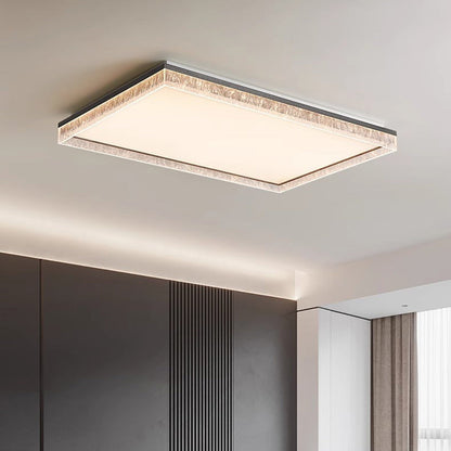Contemporary Luxury Rectangular Iron Aluminum Acrylic LED Flush Mount Ceiling Light For Living Room