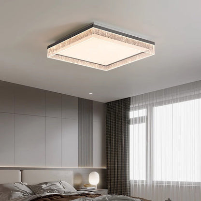 Contemporary Luxury Rectangular Iron Aluminum Acrylic LED Flush Mount Ceiling Light For Living Room
