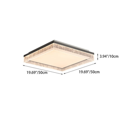 Contemporary Luxury Rectangular Iron Aluminum Acrylic LED Flush Mount Ceiling Light For Living Room