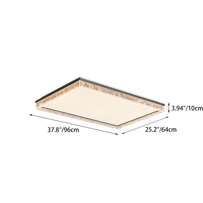 Contemporary Luxury Rectangular Iron Aluminum Acrylic LED Flush Mount Ceiling Light For Living Room