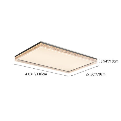 Contemporary Luxury Rectangular Iron Aluminum Acrylic LED Flush Mount Ceiling Light For Living Room
