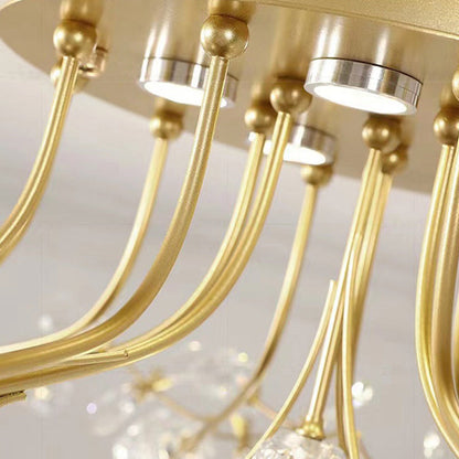 Modern Eclectic Bouquet Iron Glass 7/13/16/19 Light Semi-Flush Mount Ceiling For Living Room