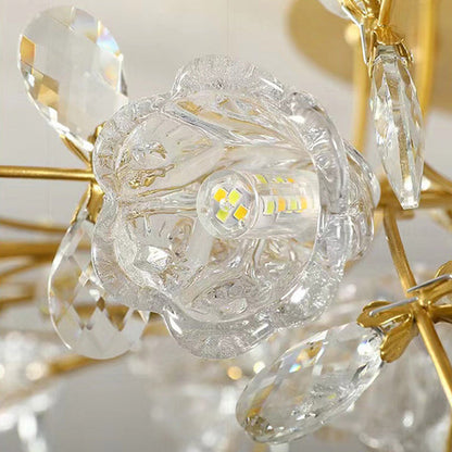 Modern Eclectic Bouquet Iron Glass 7/13/16/19 Light Semi-Flush Mount Ceiling For Living Room