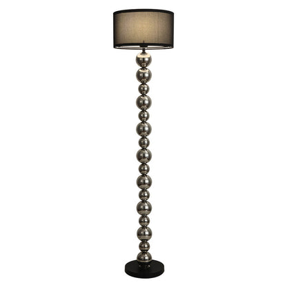 Traditional French Cylinder Iron Aluminum Fabric 1-Light Standing Floor Lamp For Living Room