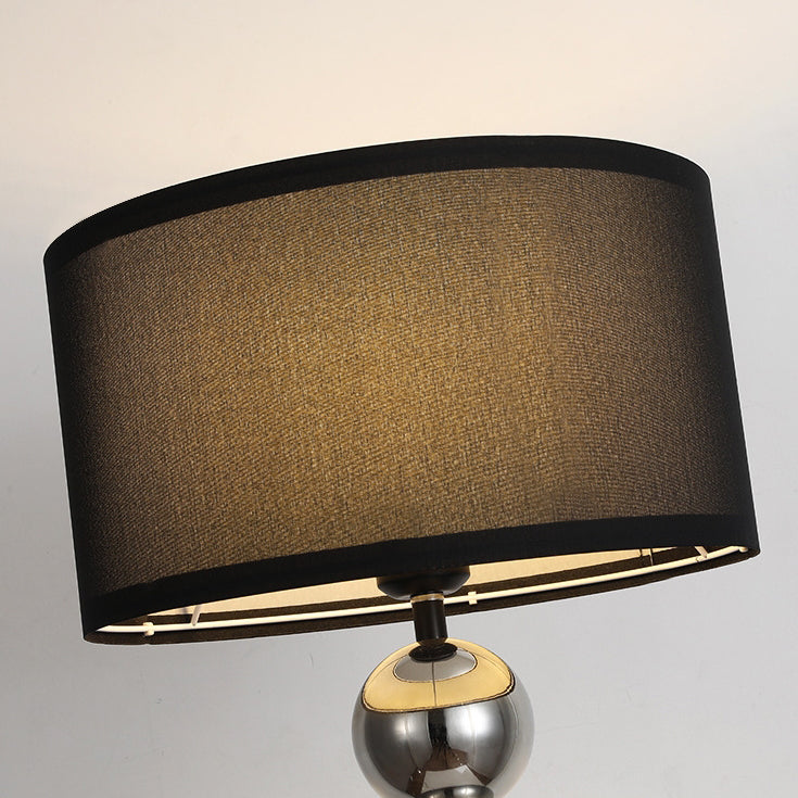 Traditional French Cylinder Iron Aluminum Fabric 1-Light Standing Floor Lamp For Living Room