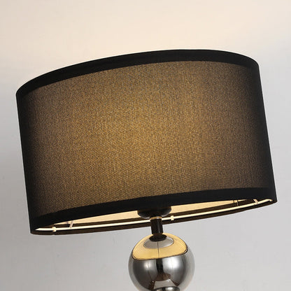 Traditional French Cylinder Iron Aluminum Fabric 1-Light Standing Floor Lamp For Living Room